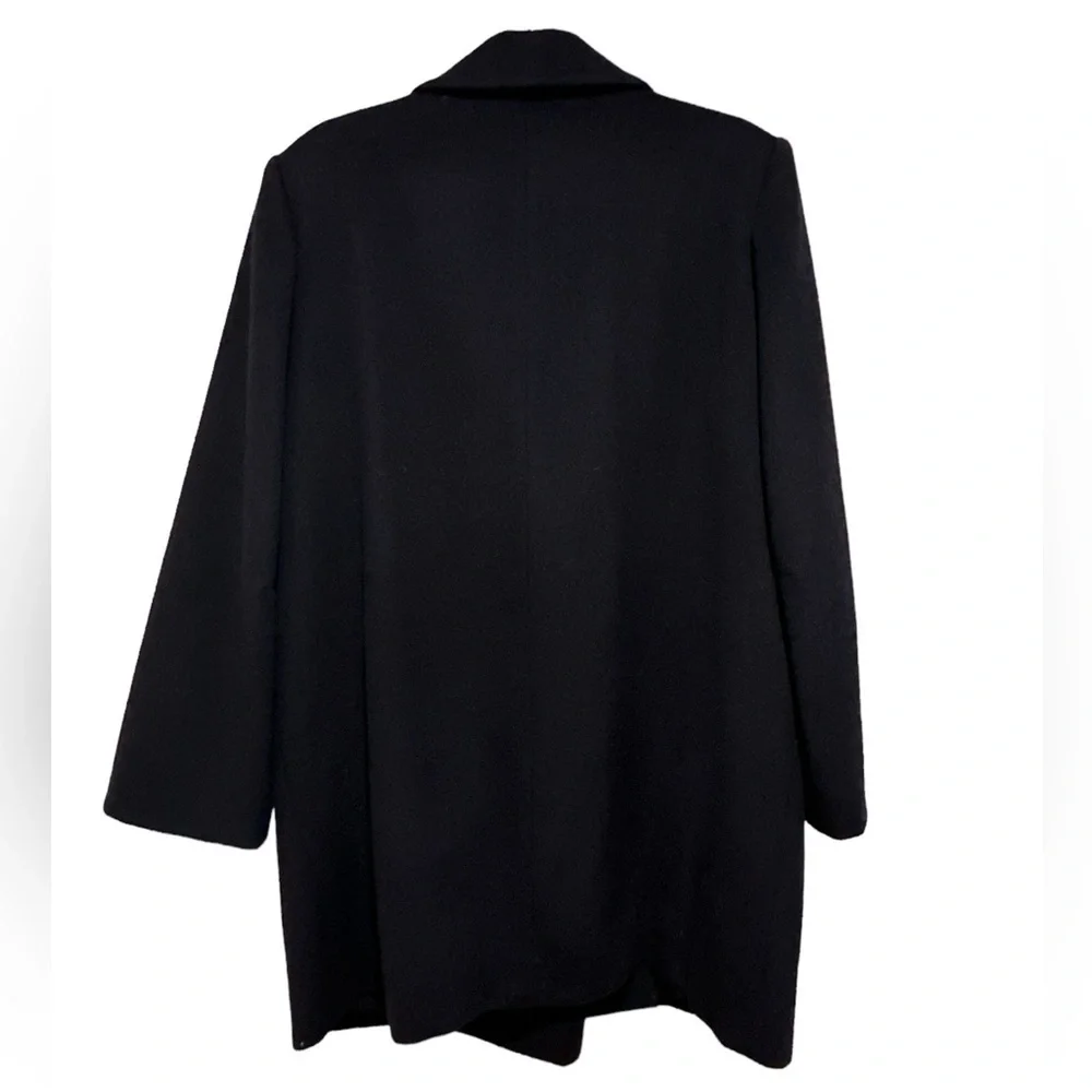 FORECASTER OF BOSTON NAVY BLACK WOOL DOUBLE BREASTED COAT 14